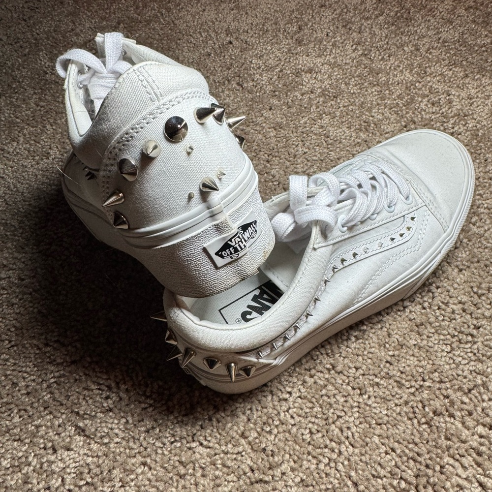 Vans Women's White Platform Sneakers - Picture 6 of 9